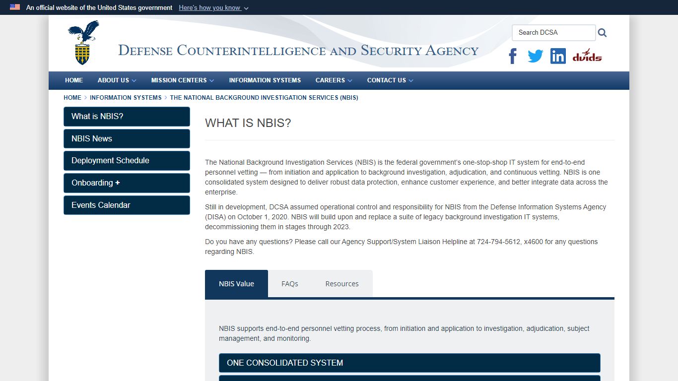 What is NBIS - Defense Counterintelligence and Security Agency